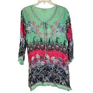 Advance Apparels 100% Cotton Medium Blouse Cover Up Beautiful Pink Embroidery